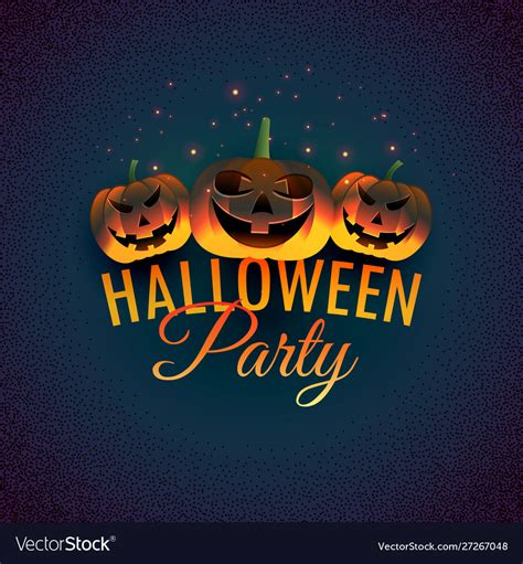 Halloween party background with laughing pumpkins Vector Image