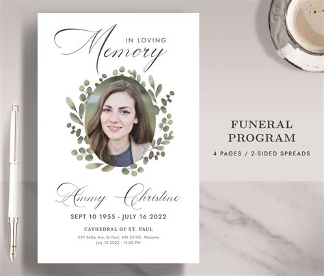 Funeral Program Template V1007 Creative Photoshop Templates | Images ...