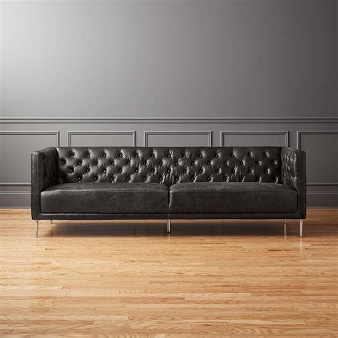 Small Distressed Leather Sofa