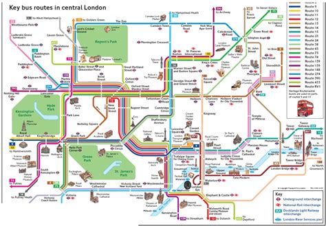 London Central Bus Routes Map - London UK • mappery