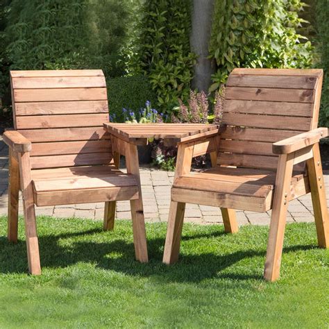 Charles Taylor 2 Seat Twin Wooden Garden Furniture Set - Ruxley Manor