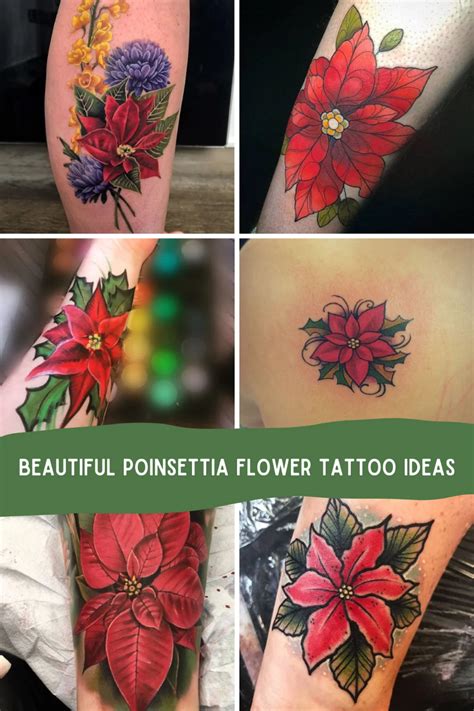 27 Bright Poinsettia Tattoo Designs + Their Meaning - TattooGlee ...