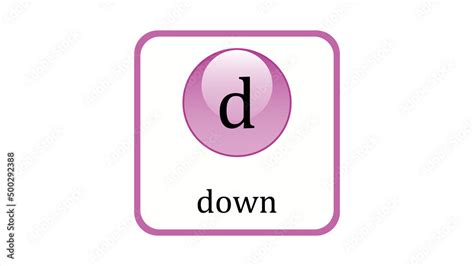 Down quark icon. Standard Model of Elementary Particles vector design ...