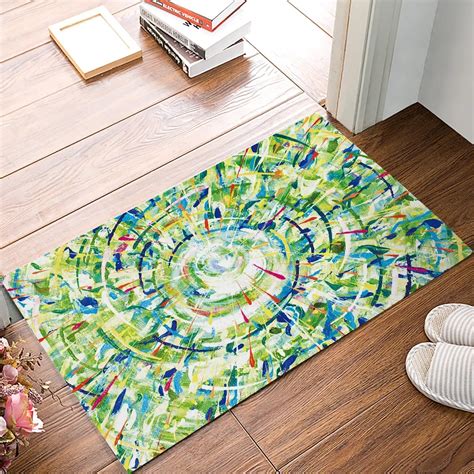 Abstract Art Paintings Green Door Mats Kitchen Floor Bath Entrance Rug ...