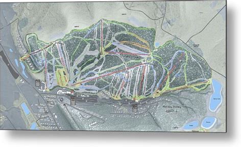 Holiday Valley Ski Trail Map - Metal Print | Powderaddicts