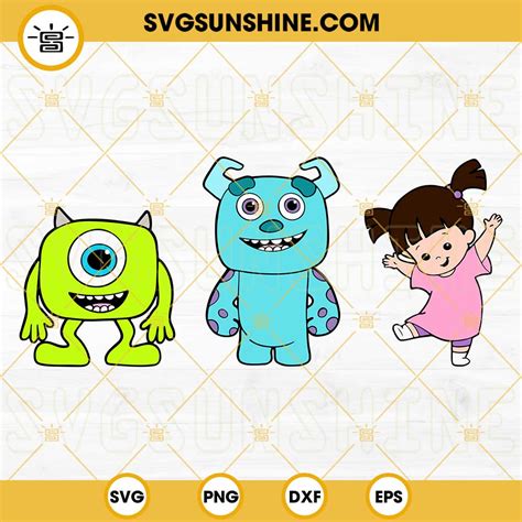 Baby Monsters Inc SVG Bundle, Sully SVG, Mike SVG, Monsters SVG, Boo ...