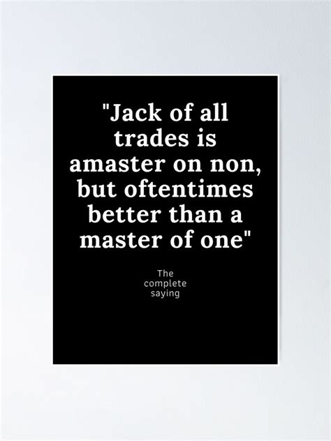 "Jack of all trades " Poster for Sale by sevencraftshop | Redbubble