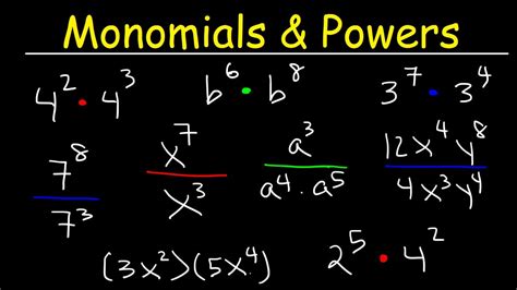 Multiplying and Dividing Monomials - YouTube