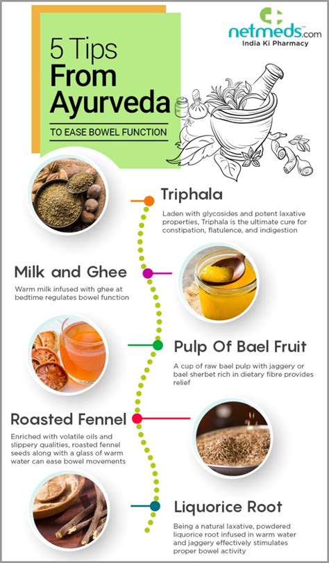 5 Best Ayurvedic Remedies To Treat Constipation - Infographic