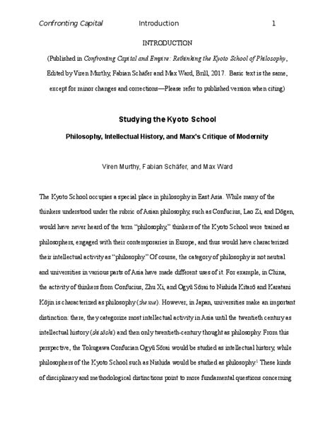 (DOC) 1. Confronting Capital and Empire: Rethinking Kyoto School ...