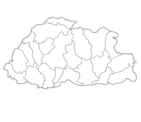 Bhutan Outline Map, Bhutan Blank Map