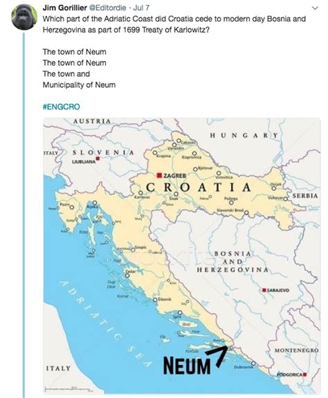 Neum | Croatia-Bosnia Border Map | Know Your Meme