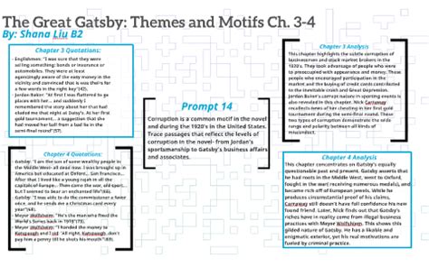 The Great Gatsby: Themes and Motifs Ch. 3-4 by Shana L on Prezi