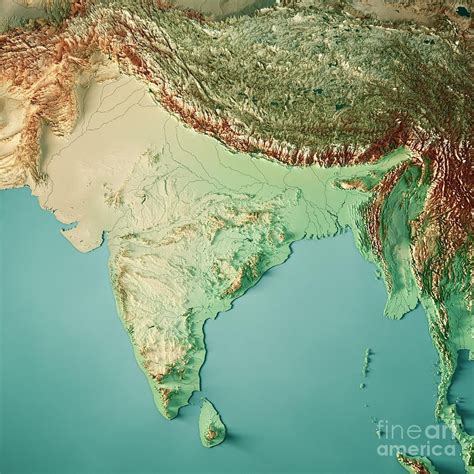 Relief map of India | India map, Geography map, World geography map