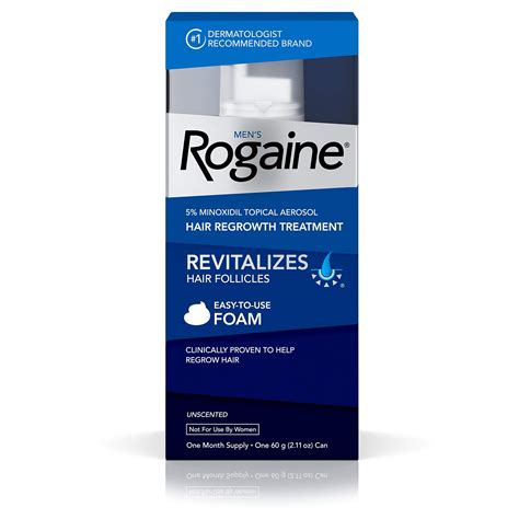 Buy Men's Rogaine 5% Minoxidil Foam for Hair Loss and Hair Regrowth ...