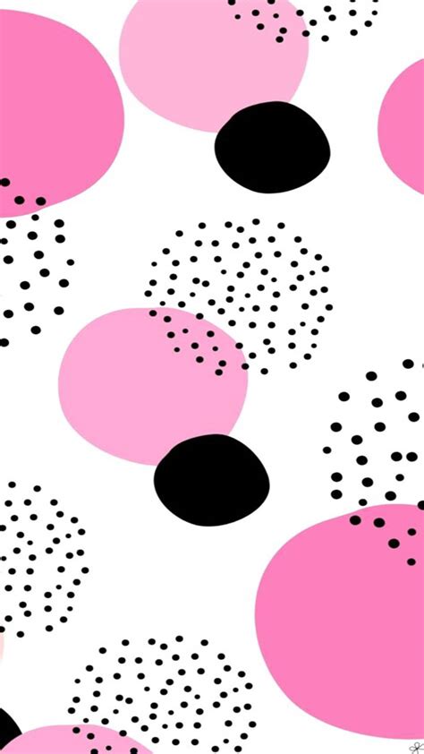 Pink And Black Polka Dot Wallpaper