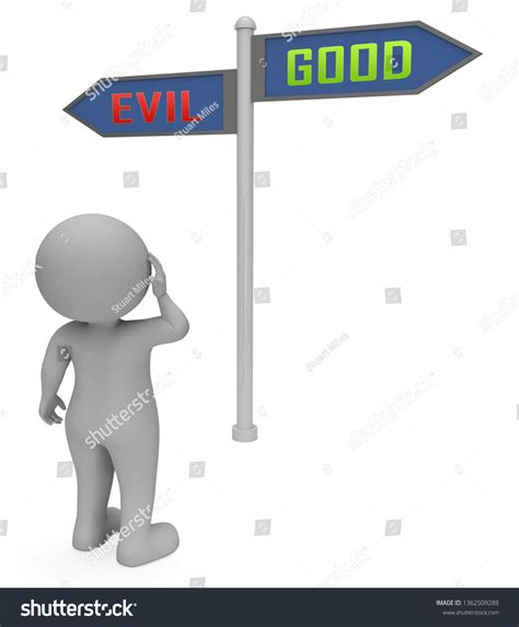 Good Vs Evil Sign Shows Difference Stock Illustration 1362509288 ...