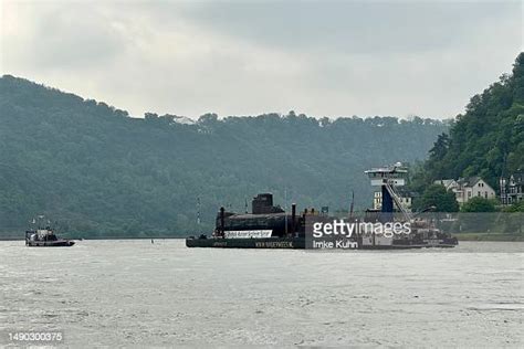 The U17 submarine of the German Navy is seen on the river Rhine on ...