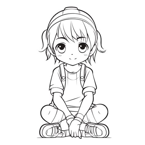 Anime Girl In Hoodie Coloring Pages Outline Sketch Drawing, 43% OFF