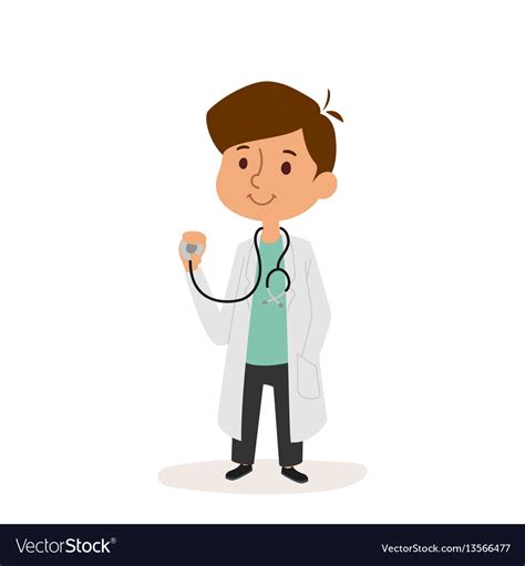 Doctor cartoon character person on white Vector Image