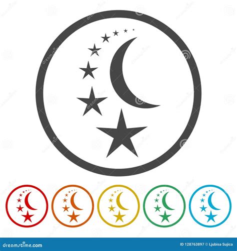 Moon and Stars Icon. Sleep Dreams Symbol Stock Vector - Illustration of ...