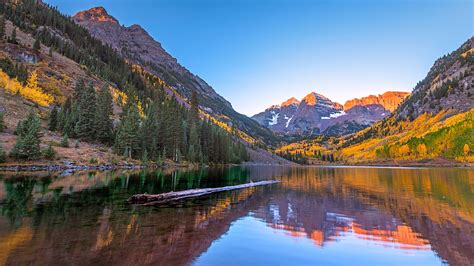 Sunrise over Maroon Bells in autumn, Aspen, Colorado, USA | Windows 10 ...