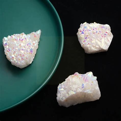 Natural-White-Angel-Aura-Quartz-Electroplating-White-Decor-Geode ...