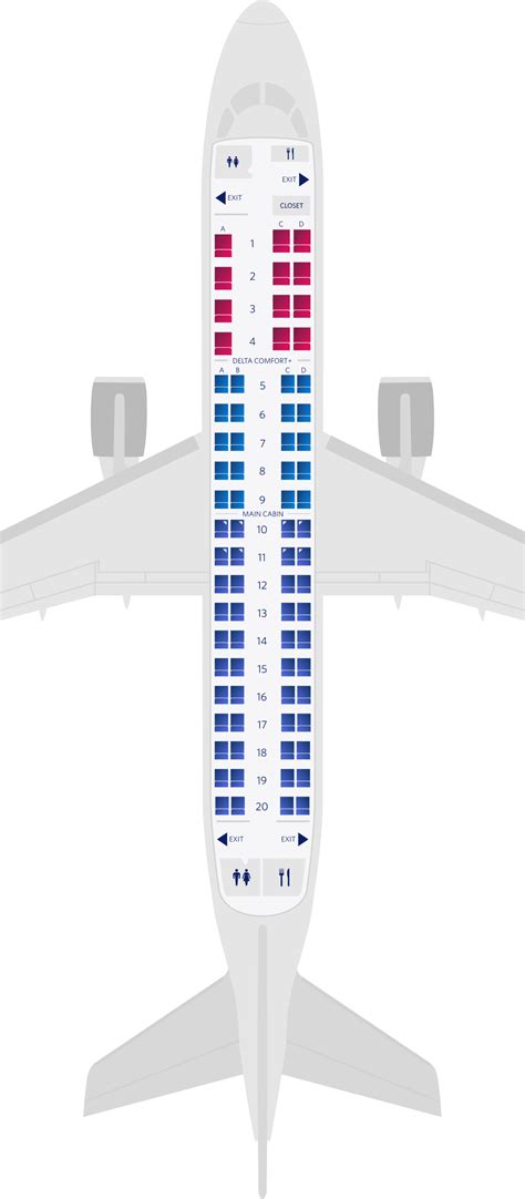 Delta Embraer 175 Seat Map