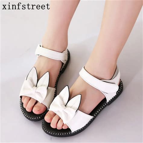 Aliexpress.com : Buy Summer Girls Sandals 2017 peep toe Bow Breach ...