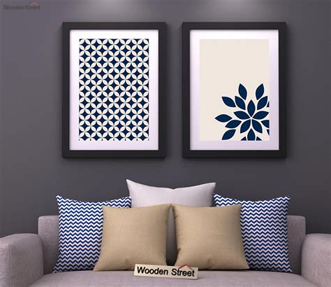 Buy Blue Wood Framed Wall Art 1 (Set of 2) Online in India at Best ...