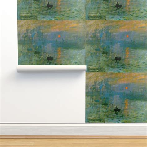 Monet - Impression Sunrise (1872) Wallpaper | Spoonflower