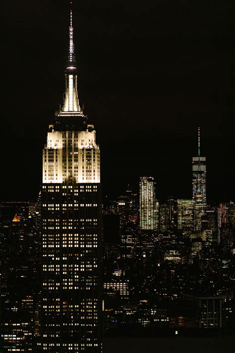 Vertical Photo of Empire State Building at Night New York Skyline at ...