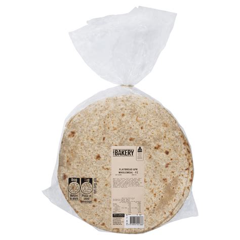 Buy Coles Bakery Flatbread Wholemeal 6 pack | Coles