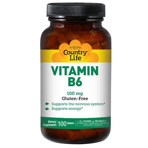 Country Life, Vitamin B6, 100 mg, 100 Tablets - iHerb