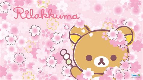 Rilakkuma, bear, blossom, san-x, HD wallpaper | Peakpx