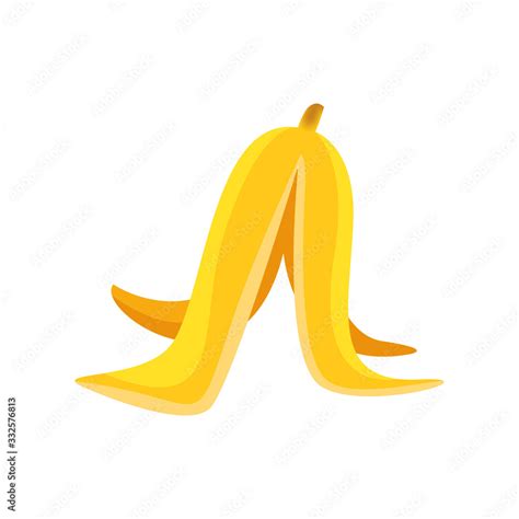 clip art a banana peel single isolated on white, illustration a banana ...