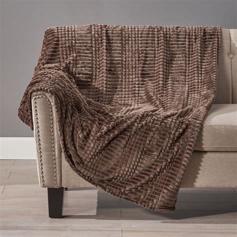 Noble House Darwin Corduroy Plush Throw Blanket, Brown - Walmart.com