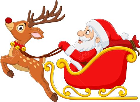 Christmas Santa Reindeer Vector Design Images, Christmas Cartoon Santa ...