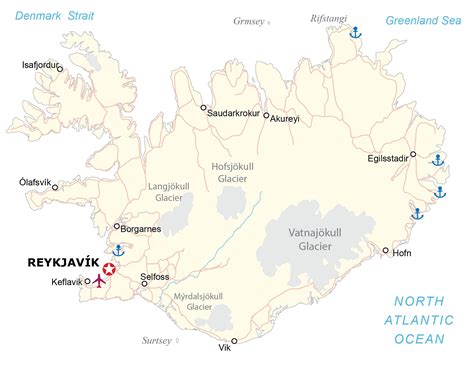 Map of Iceland - Cities and Roads - GIS Geography