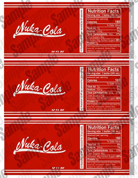 Fallout Nuka-cola Bottle Labels - Etsy Canada