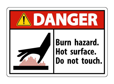 Danger Burn hazard,Hot surface,Do not touch Symbol Sign Isolate on ...