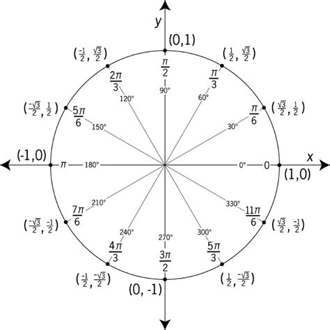 Unit Circle Labeled In 30° Increments With Values | ClipArt ETC