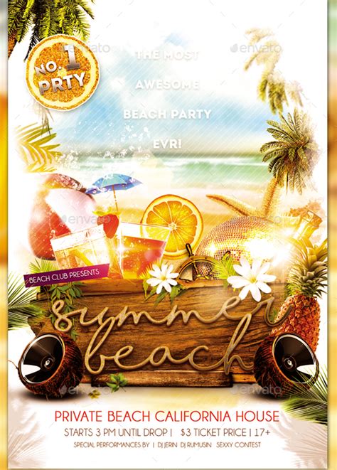 Beach Party Invitation Template Free