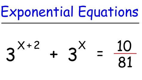 Exponential Equations - Algebra and Precalculus - YouTube