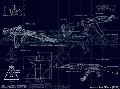 AK-47 (more like AKM) blueprint style wallpaper : r/CallOfDutyMobile