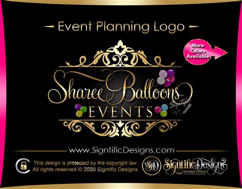 Event Planning Logo, Business Logo, Balloon Logo, Gold Logo, Business ...