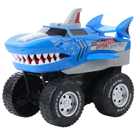 BUILD ME Powerful Shark Chomper Monster Truck- Battery Powered Shark ...