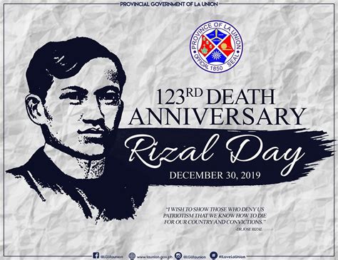 123rd Death Anniversary Rizal Day - Provincial Government of La Union