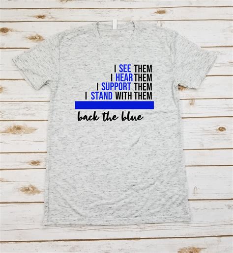 Back the Blue Quote Tshirt Back The Blue Shirt Police & | Etsy