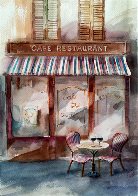 Cafe Rose, 미술작품 Alina Matykiewicz로 | Artmajeur